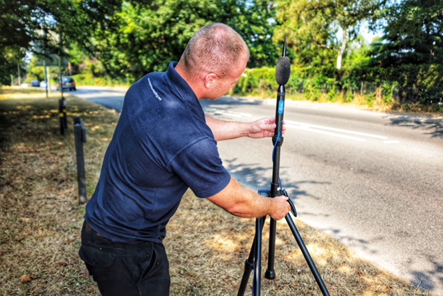 Noise Survey Equipment being set up for a BS8233 Noise Survey